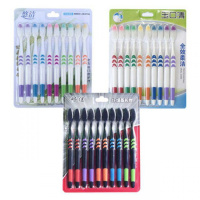 成人牙刷[10只]送2个杯子 成人软毛牙刷清洁呵护牙龈细毛牙刷10支家庭家用套装特价情侣