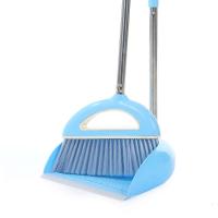 升级款加强杆-蓝色(2件套) 家居清洁用品笤帚带刮齿簸箕扫把套装扫地清洁笤帚工具家用软毛扫[3月12日发完]