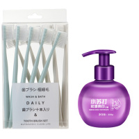 绿白十支加小苏打百香果味 高档牙刷马卡龙十支装软毛牙刷家庭装成人小头带护套冲量中