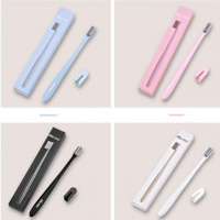 eltamd粉色蓝色牙刷一对 情侣牙刷软毛成人小头旅行牙刷盒高档旅游便携牙具牙膏牙刷套装