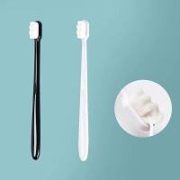 万毛软毛牙刷黑白搭配2支装 硬毛牙刷成人款10支男女牙刷中毛硬毛去烟渍牙渍家用旅行