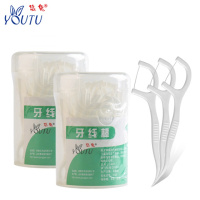 100支装(2盒) 悠兔超细弓型牙线棒弯钩牙线签高拉力牙线牙签家庭装安全牙签