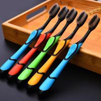 精品牙刷8支 4-20支竹炭细软毛成人家庭装装情侣软毛学生成年人牙刷批发价