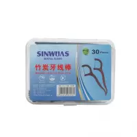 竹炭黑色[5盒装150支] 弓形超细牙线牙线棒牙签牙缝清洁线牙齿护理扁线剔牙成人牙齿清洁