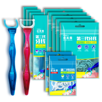 4手柄/250牙线头/送40牙线头 齿美露第三代牙线进口前牙板牙智齿超细牙签牙线棒扁线家庭装