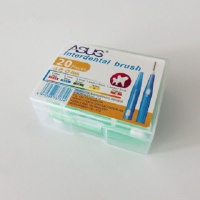 20支直型绿色-0.8mm 韩国钢丝L型、直型牙缝刷7字型牙间刷齿间刷清洁刷20支装买二送一