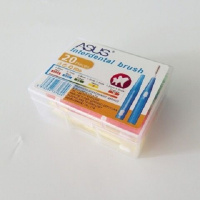 20支直型橙色-1.2-1.5mm 韩国钢丝L型、直型牙缝刷7字型牙间刷齿间刷清洁刷20支装买二送一