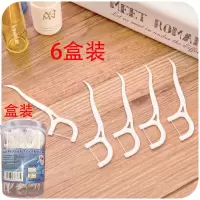 (圆形盒装)6盒240支 牙线棒家庭装牙齿护理超细高拉力牙线成人安全一次性牙签家用批发