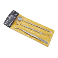 探针 不锈钢牙科3件套口镜牙科镊子探针弯盘器械工具口腔检查三件套装[2月29日发完]