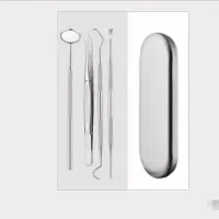 牙医工具4件套 口腔镜子牙医工具套装牙结石不锈钢牙齿科口腔护理口镜牙科镊子