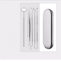 牙医工具5件套 口腔镜子牙医工具套装牙结石不锈钢牙齿科口腔护理口镜牙科镊子