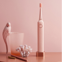 E2莫兰迪粉 花上声波电动牙刷成人充电软毛自动男女情侣闺蜜网红E1E2