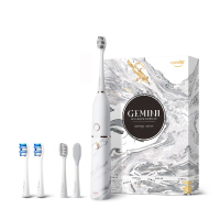 大理石白+洁白刷头2支装[配齐一年4支刷头+舌苔刷] usmile电动牙刷情侣套装男女成人充电式全自动声波大理石软毛牙刷