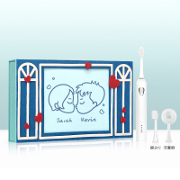 白色(2牙刷头+1个洁面刷) softie手绘限定声波电动牙刷超细软毛自动牙刷人像定制礼盒