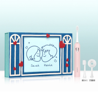 粉色(2牙刷头+1个洁面刷) softie手绘限定声波电动牙刷超细软毛自动牙刷人像定制礼盒