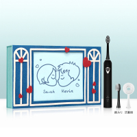 黑色(2牙刷头+1个洁面刷) softie手绘限定声波电动牙刷超细软毛自动牙刷人像定制礼盒