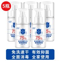 酒精75度免洗洗手液5瓶(消灭细菌) 限购[酒精75度免洗洗手液]医用酒精75%便携84消毒液消毒水
