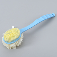 天蓝色 浴刷长柄软毛刷洗澡神器强力沐浴刷沐浴球搓背不求人后背双面刷子