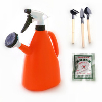 橙色1000毫升+3件套+5包复合肥 浇花神器家用室内懒人园艺多功能手压式小型喷雾瓶洒水浇花喷壶