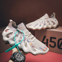 小笼包椰子鞋火山袜子男鞋2021年新款潮国风网布鞋飞织运动鞋