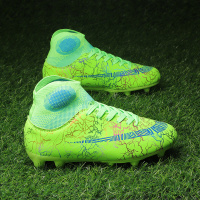 C罗刺K客高帮足球鞋男女长碎短TF钉儿童AG梅西学生CR7成人训练鞋