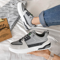 秋季男鞋2021年新款潮流青少年皮面运动休闲板鞋学生百搭潮鞋