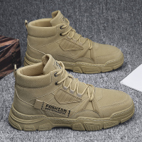 高帮男鞋秋季2021年新款潮流男士运动休闲板鞋防水防滑工装劳保鞋