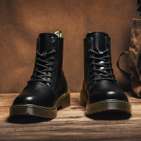 情侣马丁靴男女高帮英伦休闲潮流百搭46大码中帮工装靴秋冬季男鞋