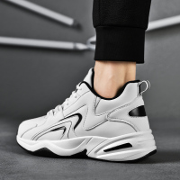 秋季小白鞋男百搭潮流休闲运动跑步皮面防水4748大码男鞋2021新款