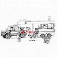 兼容樂高诺高城市系列亲子野营房车60182儿童拼装积木玩具02093