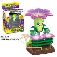 2020热卖拼插寒冰花园人偶植物大战僵尸兼容新年玩具拼装豌豆战争 DJ喇叭花僵尸