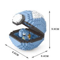宠物小精灵玩具微型颗粒拼装积木新年儿童卡通精灵球皮卡丘legao 杰尼龟精灵球[399PCS]