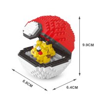 宠物小精灵玩具微型颗粒拼装积木新年儿童卡通精灵球皮卡丘legao 皮卡丘精灵球[397PCS]