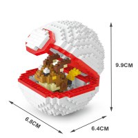 宠物小精灵玩具微型颗粒拼装积木新年儿童卡通精灵球皮卡丘legao 雷丘精灵球[440PCS]
