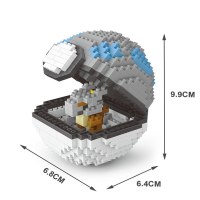 宠物小精灵玩具微型颗粒拼装积木新年儿童卡通精灵球皮卡丘legao 卡拉精灵球[413PCS]