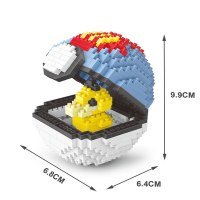 宠物小精灵玩具微型颗粒拼装积木新年儿童卡通精灵球皮卡丘legao 可达鸭精灵球[414PCS]