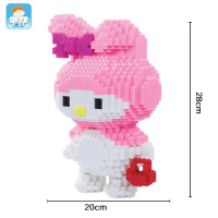 布鲁克超大玛丽SUP马里奥龙猫钻石微小颗粒拼装成人积木玩具 透明