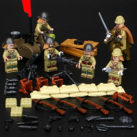 新年军事人仔积木二战士兵德军日军八路军方阵男孩子拼装玩具 抗日小队