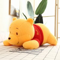 大号创意di士尼小熊维尼熊抱枕毛绒玩具公仔娃娃羽生结弦同款 宝贝绒维尼熊(长毛绒款) 极软羽绒棉款45厘米送便签本