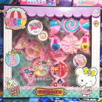 叶罗丽彩妆女孩化妆品手提箱眼影盒套装儿童安全美甲过家家玩 甜蜜糖果派对18110送贴画+手链