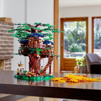 兼容樂高积木房子别墅街景系列渔夫小屋灯光防尘罩女孩拼装玩具 复刻版树屋