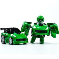 前方车队来啦 变形玩具金刚Q版迷你小车迷你变形汽车人口袋玩具 Q版变形【G救护-绿-吸塑】