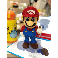 兼容樂高微型钻石小颗粒拼装积木女孩男成人玩具机器猫 巧克力色