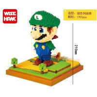 兼容樂高lno小颗粒史努比积木皮卡丘史迪仔龙猫拼装玩具儿童 161-绿色大号马里奥