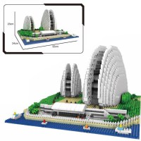 微型积木小颗粒泰姬陵模型兼容樂高legao成人高难度建筑钻石拼装 贝壳歌剧院【3962PCS】