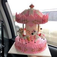 拼装微小颗粒积木成人钻石大人高难度玩具兼容樂高女孩旋转木马 HC1014旋转木马