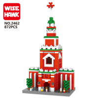 兼容樂高微型小颗粒成人积木天坛拼装模型钻石玩具泰姬陵建筑系列 红色