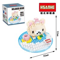 微型小颗粒不兼容樂高卡通熊拼装女生布朗熊成年积木玩具创意小熊 洗澡小白熊