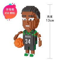 钻石微型小颗粒拼装积木篮球明星詹姆斯哈登库里兼容樂高拼插玩具 2580字母哥