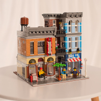 兼容樂高街景系列全套成人别墅房子转角咖啡厅城堡拼装积木模型 侦探社事务所